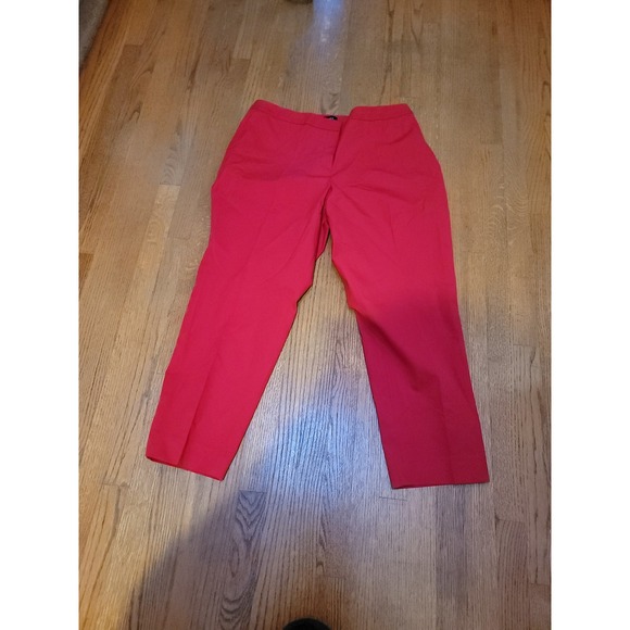 Talbots Hampshire Ankle Pants 18W Curvy Plus Size Red Straight Leg - Picture 1 of 8